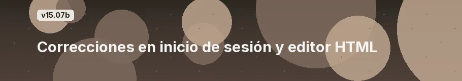 Correcciones en inicio de sesión y editor HTML