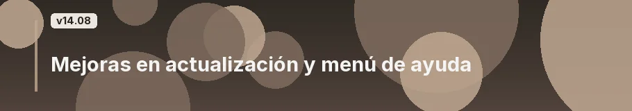 Mejoras en actualización y menú de ayuda